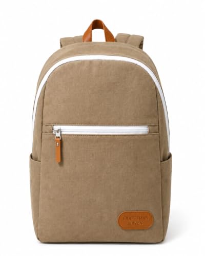 Image of Canvas Backpack | Lightweight Casual Daypack with Front Zipper Pocket | Durable Travel, & Daily Use Backpack | Unisex Travel Backpack | Laptop Backpack Compatible with upto 14 inch Laptop