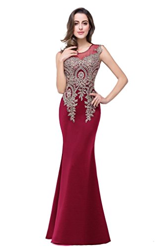 Babyonline Mermaid Style Evening Dresses Beaded Sheer Backless Long Formal Gowns2