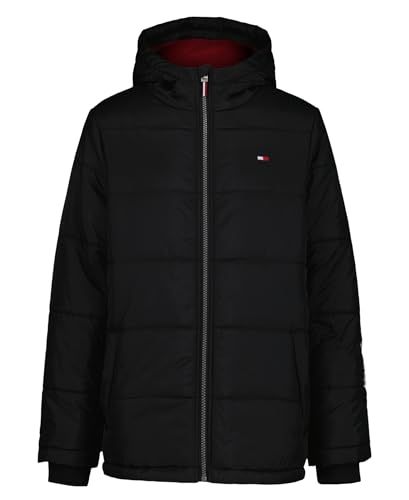 Image of Tommy Hilfiger Boys' Heavyweight Hooded Polar Fleece Lined Puffer Jacket