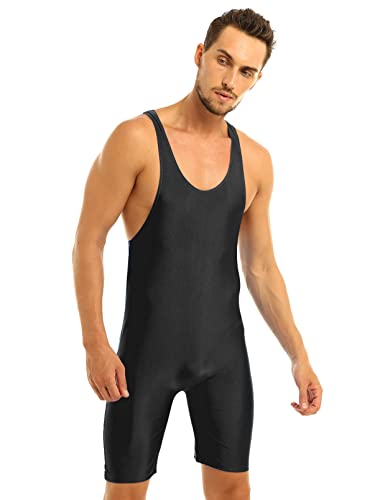 Men's One Piece Swimsuit Bikini Water Sports Super Speed Dry Charm Men Surfing Clothes Black Medium