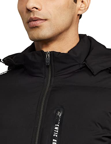 Image of U.S. Polo Assn. Men Men Black Detachable Hood Quilted Puffer Jacket