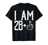 I’m 28 Plus One Middle Finger Shirt Funny Birthday