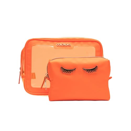 Image of Colorbar Polyester Lips & Lashes Casual Box Pouch (Set Of Two) - Neon Orange