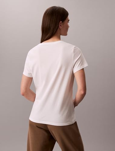 Calvin Klein Women's Performance Cotton Modal Logo Tee Classic White - image 3