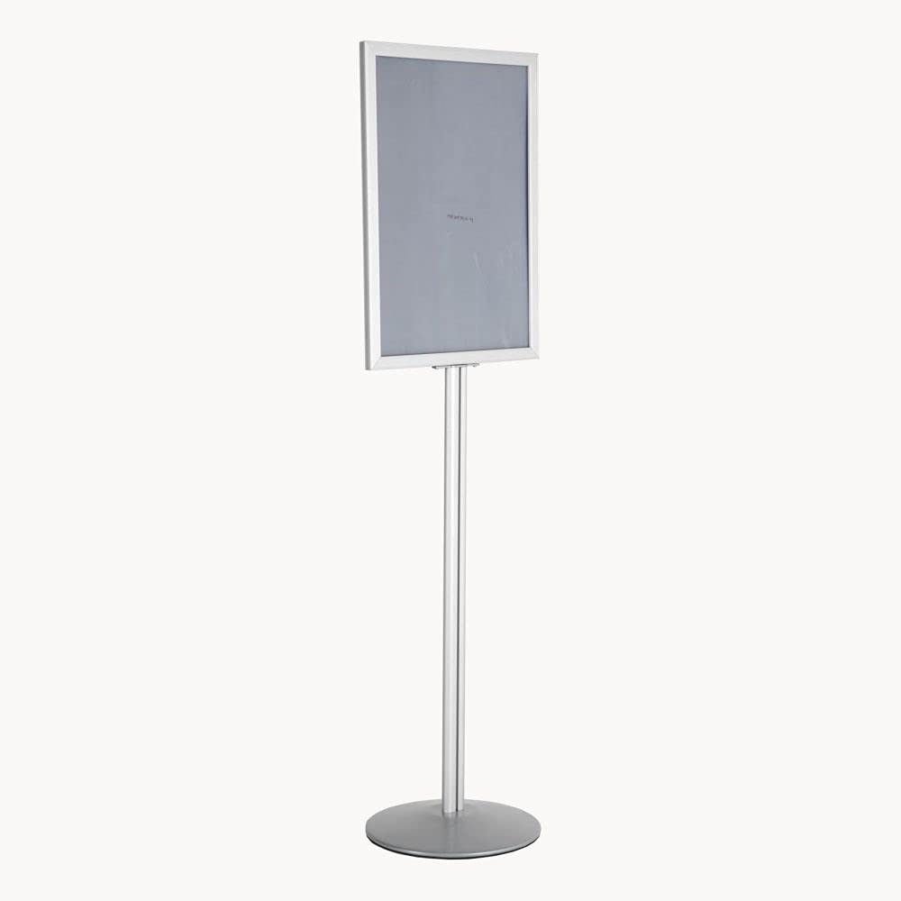 Soporte para carteles, DIN A1/A2, disponible en los colores negro y plateado (plata, DIN A2)