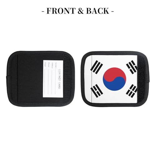 2 Pcs Luggage Handle Wraps, Flag of Republic of Korea Print Grip Handle Cover/Travel Bag Identifier for Suitcase Accessories4