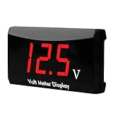 Car Digital Voltmeter Gauge DC 12V, Waterproof LED Digital Display Voltmeter for Car Motorcycle, Power Energy LED Volt Meter for Car Battery Voltage Monitor (Red)