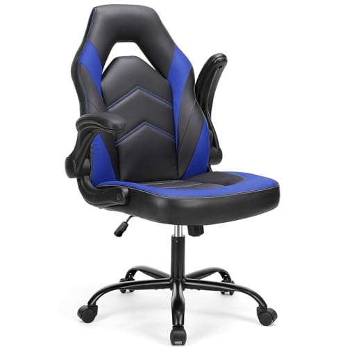 DUMOS Gaming Ergonomic Office Chair for Adults, Height Adjustable Computer Desk Chair with Flip-up...