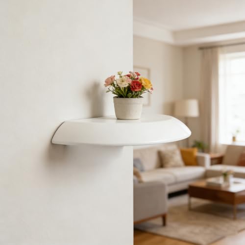 Étagère murale en bois massif blanc gain de place petit espace rangement chambre - 8