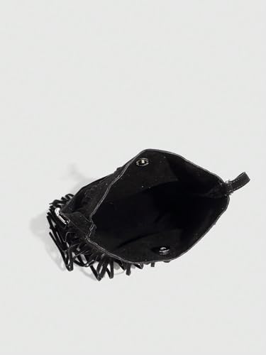 Image of Floerns Women's Fringe Faux Suede Crossbody Bag Tassel Bucket Bag Western Shoulder Bags