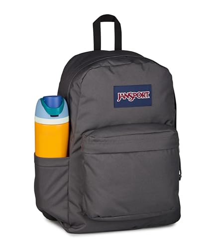 Image of JanSport SuperBreak Plus Backpack with Padded 15-inch Laptop Sleeve and Integrated Bottle Pocket - Spacious and Durable Daypack for Work and Travel, Smokey Grit