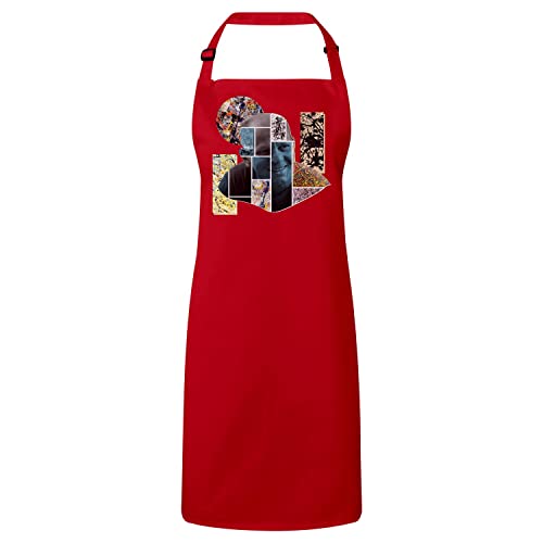 Tablier rouge Pollock premium en tissu robuste pour artistes culinaires