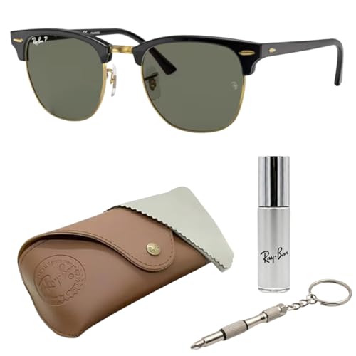Image of Ray-Ban RB3016 CLUBMASTER CLASSIC Square Shaped Sunglasses for Men & Women with Official RAYBAN Eyewear Kit