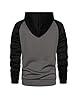 MANLUODANNI Men's Hoodie Pullover lightweight Casual Hoody Hoodies with Kangaroo Pocket Dark Gray Black XXL #3
