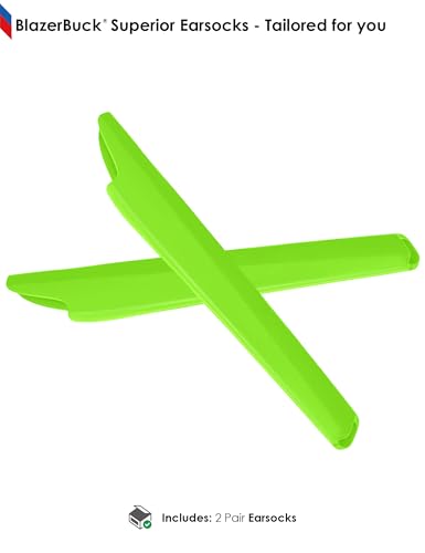 Image of BLAZERBUCK Replacement Temple Sleeves Ear Socks for Oakley Bottle Rocket OO9164 Sunglass - Black + Green