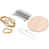 Horoper 28 Hooks Darning Loom Speedweve Type Weave Tool, Small Mending Loom Kit, Mini Wooden Weaving Machines Kit Darning Weave Tool for Jeans Socks and Clothes