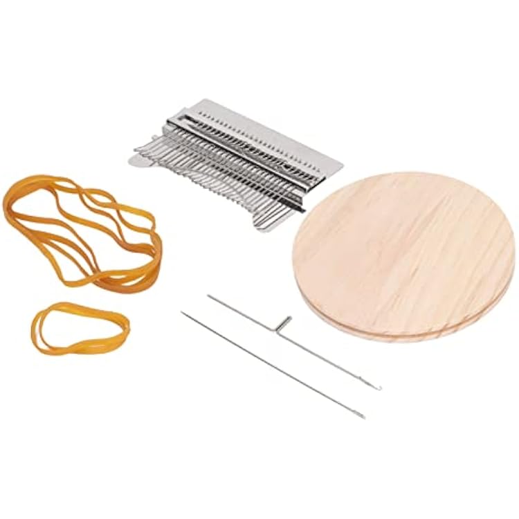 Horoper 28 Hooks Darning Loom Speedweve Type Weave Tool, Small Mending Loom Kit, Mini Wooden Weaving Machines Kit Darning Weave Tool for Jeans Socks and Clothes