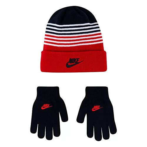 Nike Striped Beanie Gloves Set (Big Kids)
