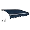 ADVANING Classic Series 12X10 Electric Retractable Awning 100 Acrylic UV Sun Shade Canopy Navy Solid EA1210 A004H
