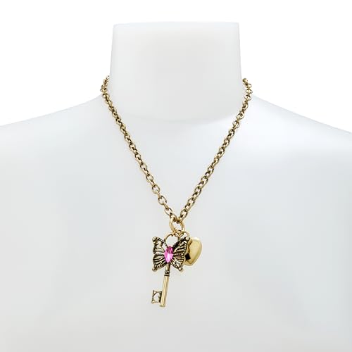 Betsey Johnson Women's Boho Butterfly Key Charm Pendant Necklace4