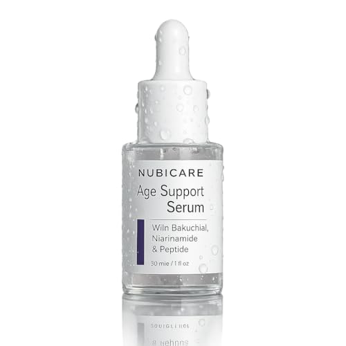 Image of NUBICARE Bakuchiol Face Serum with Peptides, Retinol Alternative Anti Ageing Serum for Fine Lines & Wrinkles, Hydrating Serum for Sensitive & Mature Skin, Vegan Lightweight Formula (30 ml e / 1 fl oz)