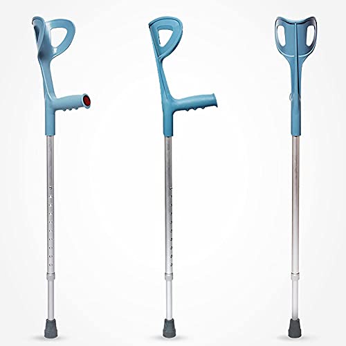 Muleta médica de Aluminio para antebrazo para Adultos, muletas Ajustables para Caminar, puño Abierto, Mango ergonómico con Agarre cómodo, Gris