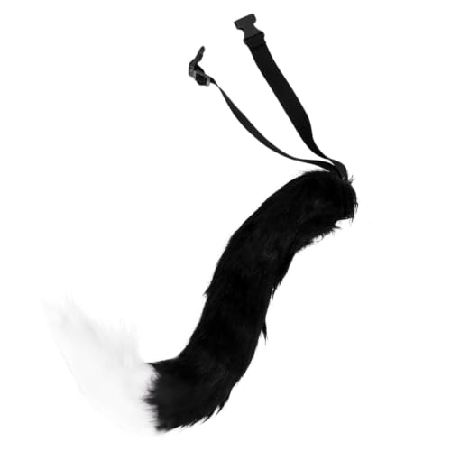 Cola de peluche negra flexible y moldeable con cinturón regulable 6