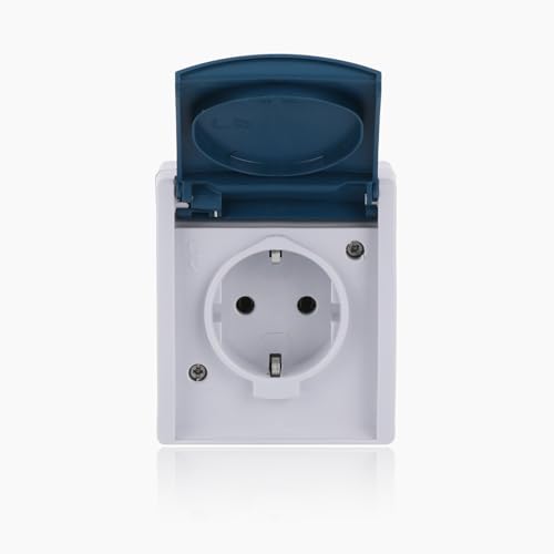 Busch-Jaeger 20 EW-53 SCHUKO® Steckdose mit Klappdeckel (Thermoplast) Grau ocean® (IP 44) 2CKA002083A0817