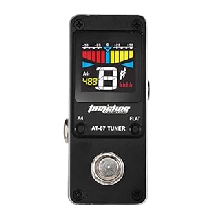 1, A4 for pitch button. 2, Flat for flat button. 3, Screen shows note name, tuning meter and calibration, pitch and flats. 4, Full metal shell, and exquisite. 5, Full metal shell, and exquisite.