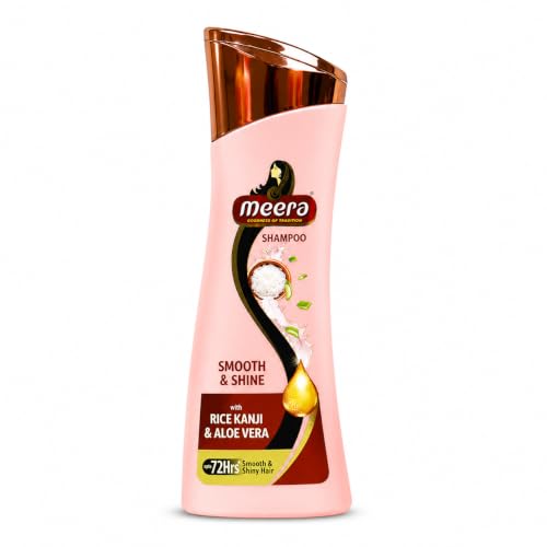 Image of Meera Smooth & Shine Shampoo with Rice Kanji & Aloe Vera | Up to 72 Hours Smooth & Shiny Hair | Nourishes & Softens Hair | Suitable for Men & Women | 180ml