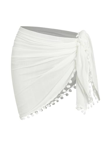 Image of ZAFUL Women's Sarong Coverups Beach Wrap Sheer Bikini Cover Up Mini Skirt | Wraps Swimwear, Cover Ups for Swimwear, Multi-Wear, Texture, Floral