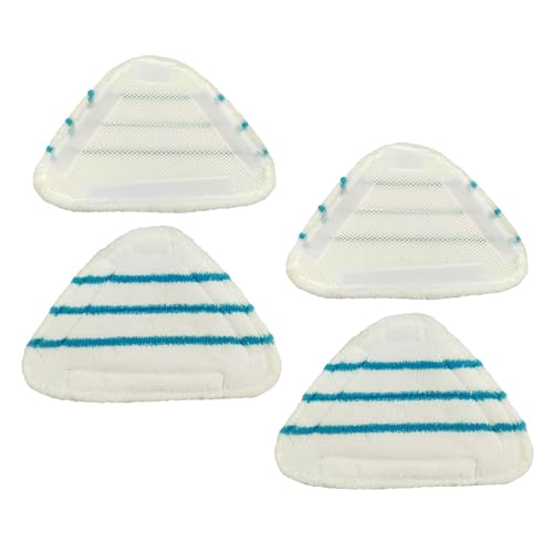 4 almohadillas de repuesto para limpiador a vapor de microfibra adecuadas para la mayoría de los cepillos triangulares de vapor de mano, paños de repuesto, paños de vapor, paños de suelo, escoba de