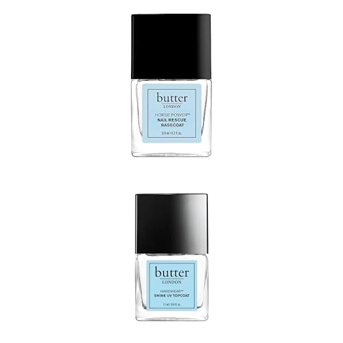 butter LONDON Base Coat Nail Polish, Horse Power - Nail Rescue Basecoat Helps Restore & Repair Damaged Nails - Nail Strengthener Helps Nail Growth & Prevent Staining - Cruelty & Gluten Free Nail Care