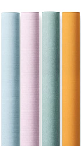 Papers For You Kit 4 Telas de Encuadernar Lisa 142x50cm (Baby Blue - Baby Pink - Minty Candy - Sunshine)