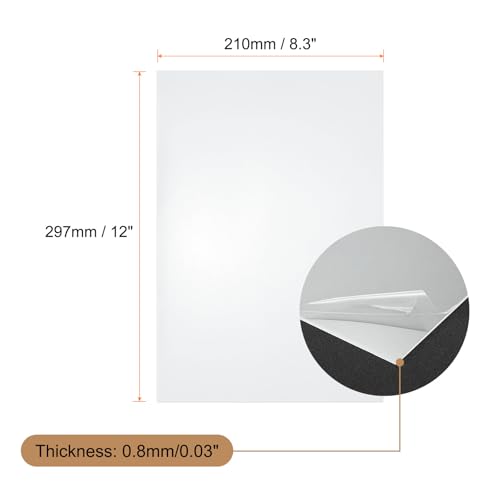 Image of HARFINGTON 3pcs Clear Plastic Sheets 12 inch x 8.3 inch x 0.03 inch Transparent Flexible PVC Sheet Panels with Protective Paper for Signs DIY Display Projects Craft Picture Frames Painting