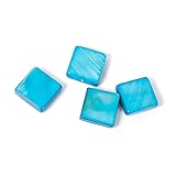 Perlenmuschel, quadratisch, türkis, 30 x 30 mm, 250 g, 37 u, ca.