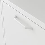 JAN NOWAK Wąska Metalowa Szafka Na Buty SHIRLEY | Na Nóżkach 4 Komory Pojemna Stabilna Nowoczesna Loftowa Minimalistyczna | 960 x 900 x 170 mm (Biały)