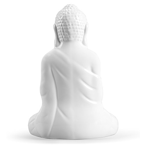 Estatua Mediana de Buda en Cerámica Blanca miniatura 5