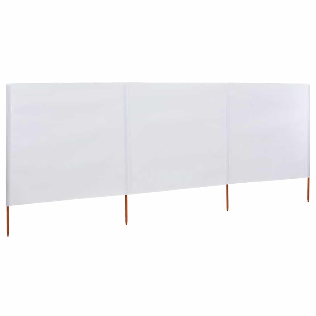 Paravientos de Playa de 3 Paneles Tela Blanco Arena 400x160 cm,Casa y jardín,Jardín,Artículos de Exterior,Sombrillas,3.98kg-47148