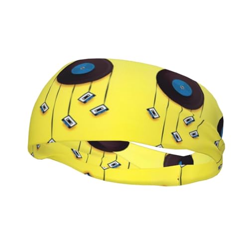Poezjzw Fascia elastica per capelli in vinile, adatta per corsa, yoga, corsa, ciclismo, fascia elastica per l'umidità