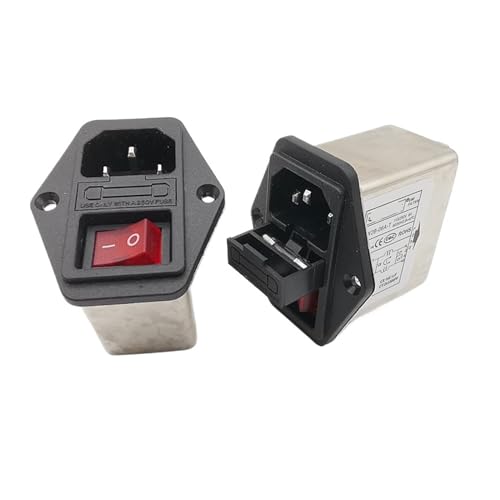 1 Pcs AC Socket Fuse Switch Filter CW2B-06A-T CW2C-10A-T CW2A-10A-T(CW2B -06A -T 6A with Light Fuse)