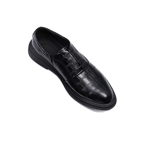 DXSYGMBN Chaussures Oxfords Décontractées pour Hommes Classique Chaussures Hommes Derby Lacets Ville Costume Mariage,Noir,40 EU