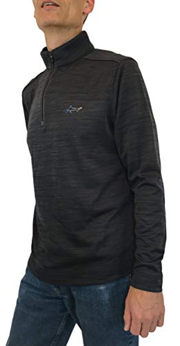 Greg Norman Active Spacedye 1/4 Zip Pullover (Black, XX-Large)