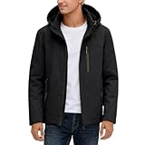 Convient pour le travail. Générique Veste Randonnée Homme Imperméable Capuche Zippée Doublé de Polaire Blouson Softshell Vestes Hiver Velo Bombers Coupe Vent Manches Longues avec Poches Couleur Unie Automne Jacket