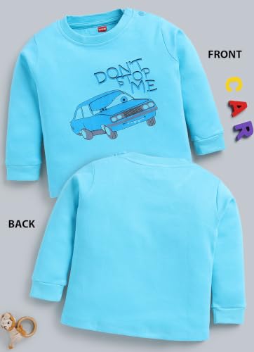 Image of LuvLap Baby Boys Regular Fit 100% Cotton Full Sleeves Boys T-Shirt Set Pack of 4