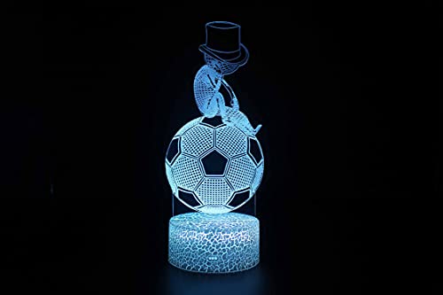 Lampe illusion 3D football 16 couleurs avec télécommande pour bureau