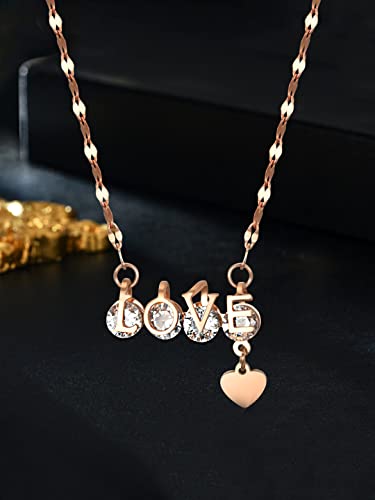 Image of Yellow Chimes Necklace for Women and Girls Love Pendant for Women | Valentines Special Love Heart Chain Pendant | Birthday Gift for Women Anniversary Gift for Wife Valentine Gift for Girls