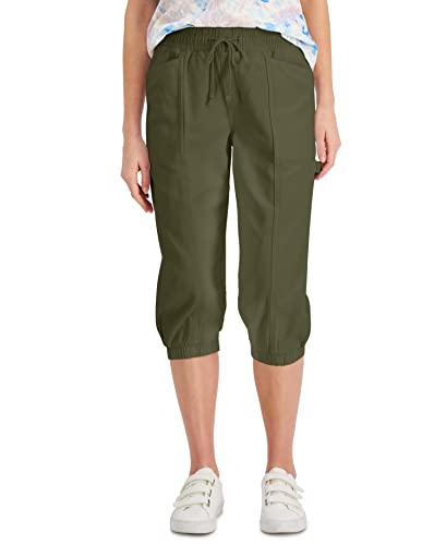 Style Womens Petite Pull-On Capri Pants Winter Moss PL