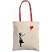 Hole Gadget S.r.l Shopper Cotone Pesante Banksy Tote Bag Aesthetic Borsa di Tela 100% Shopping Naturale Riutilizzabile Artigianato Made in Italy d'autore