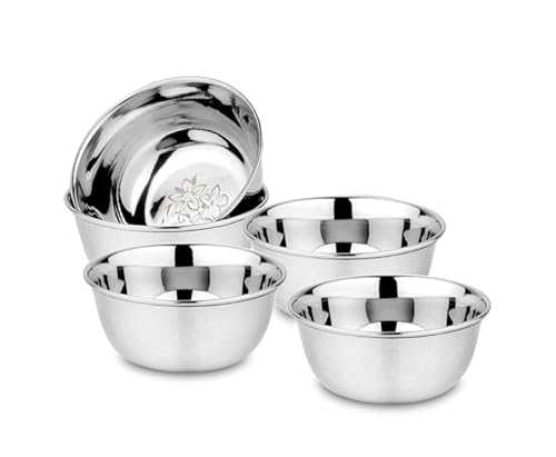 Image of RAGHAV Multipurpose Stainless Steel Kitchen Bowls Set of 6 for Serving, Cooking, Food Storage (Medium Size)